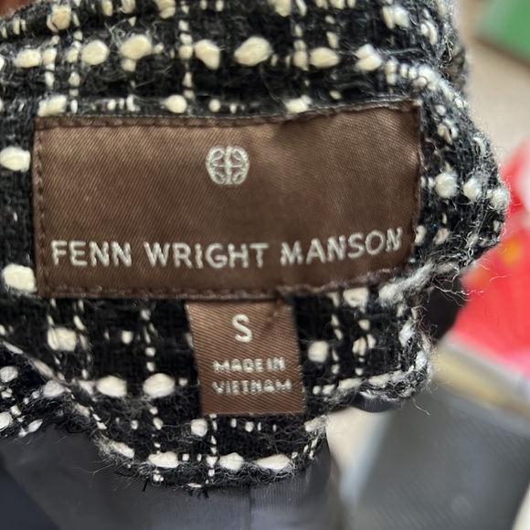 Fenn Wright Manson Women’s Black & White Tweed Blazer with Crystal Details Sz S - Picture 8 of 8